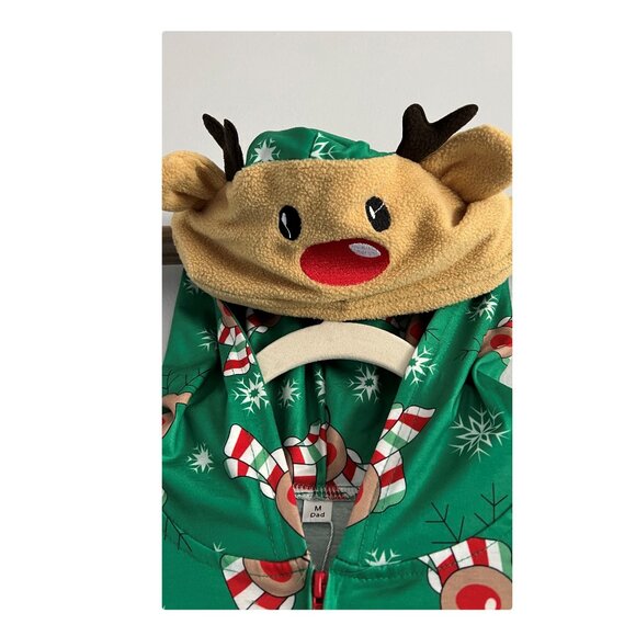 Matching Family Pajamas Reindeer Antler Zipper Onesie GREEN SZ M / DAD NWT - Picture 4 of 12